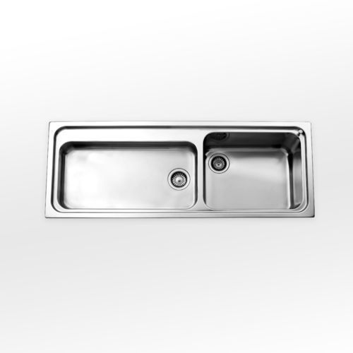 Pia de apoio - radius 60 A5-5133 series - ALPES-INOX - com 2 cubas / sem escorredor / em aço inoxidável