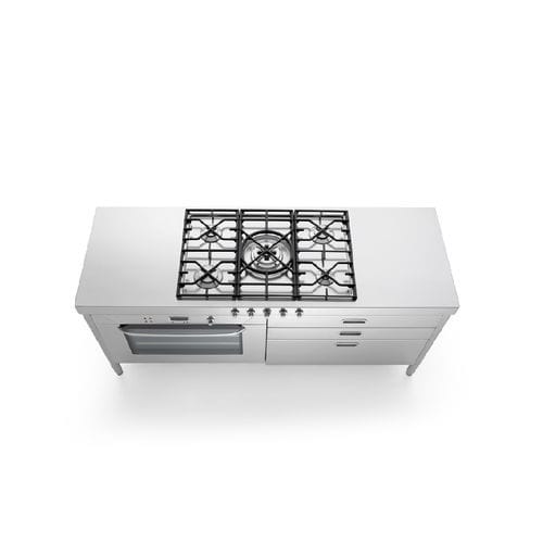 Fogão a gás - C190-F90+C90/1 - ALPES-INOX - elétrico / 5 bocas / 1 forno