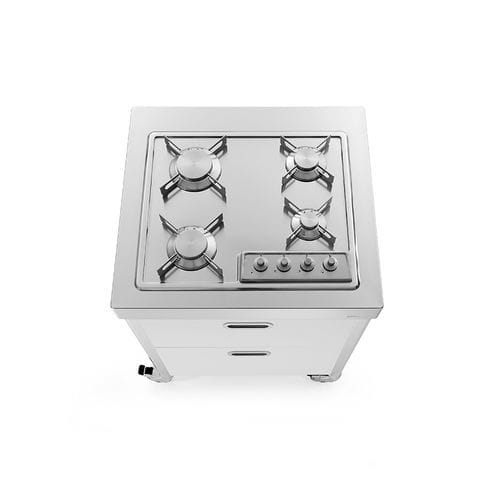 Módulo de cozinha para cozinha externa - OUT70-C60/1 - ALPES-INOX - independente / de instalação livre / com rodízios