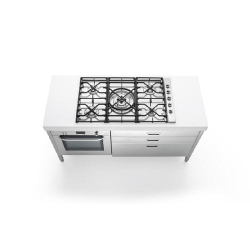 Fogão a gás - C160-F60+C90/1 - ALPES-INOX - elétrico / 5 bocas / 1 forno