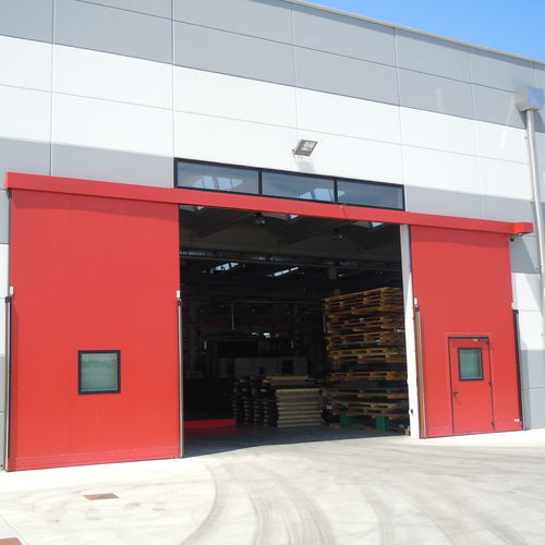 Porta industrial de correr - Moreschi Chiusure Industriali S.r.l. - em aço galvanizado / em aço inoxidável / em aço pintado