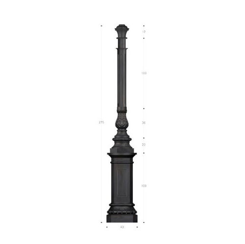 Poste de iluminação - PG027 - irollo - em ferro fundido / em ferro galvanizado / em aço galvanizado a quente