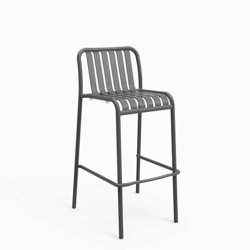 Cadeira alta contemporânea - Brighton - Zaneti - para ambiente externo / para ambiente interno / em alumínio