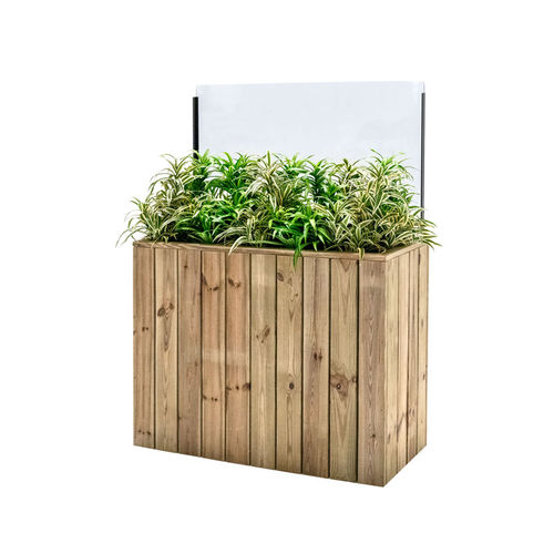 Floreira em madeira - J100A44PH60 - Hortalia - retangular / modular / com quebra-vento