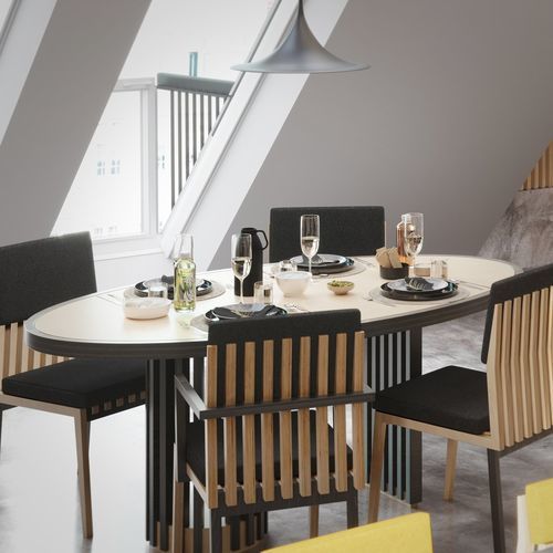 Mesa de jantar contemporânea - AALTO - Laengsel - em compensado / em bétula / com base em bétula