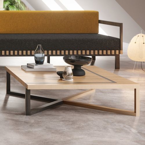 Mesa de centro de design escandinavo - SISU - Laengsel - em compensado / em bétula / com base em bétula