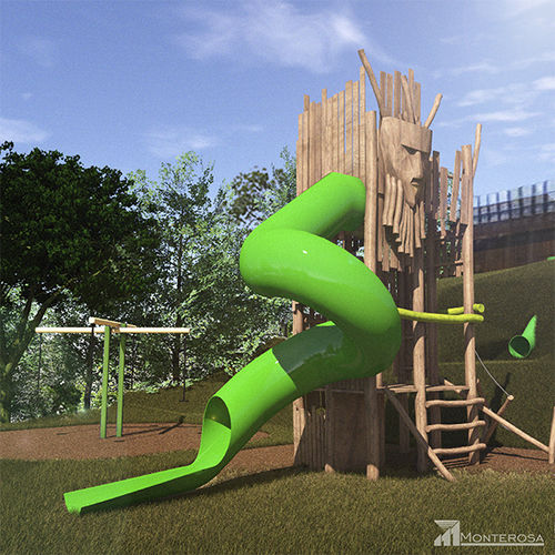 Escorregador em curva - TORRE DELLE STREGHE   - Gea Fun Experience - para parque infantil / tubular / em madeira