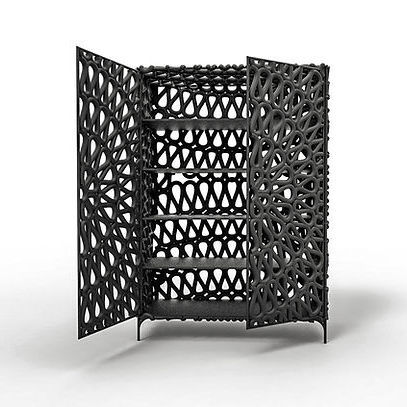 Livreiro contemporâneo - ARUPEMBA - Sergio J. Matos - em alumínio / vermelho / branco