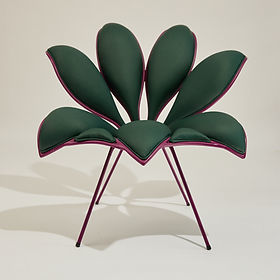 Cadeira de design original - FLOR DE LÓTUS - Sergio J. Matos - para ambiente interno / em tecido / com base em aço inoxidável
