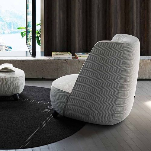 Poltrona baixa contemporânea - Gradisca - LIU JO Living - em tecido / em madeira / com encosto alto