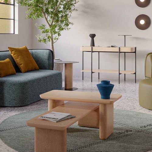 Banco contemporâneo - Caillou - LIU JO Living - em madeira de freixo / em carbono / sem encosto