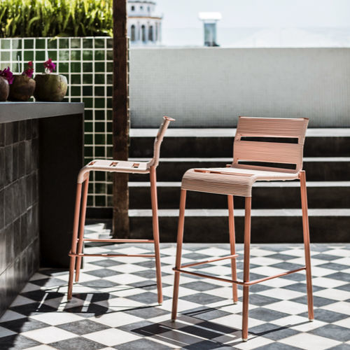 Cadeira alta contemporânea - Barcelonette - Mexa Design - de jardim / para cozinha / para pátio