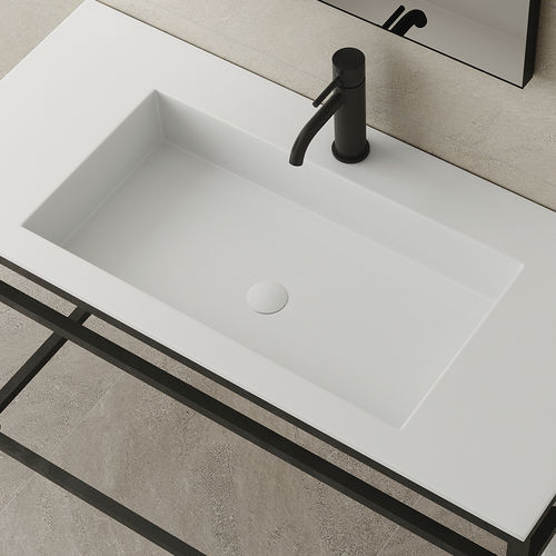 Cuba integrada - BERLIN - ZENON SMART SOLID SURFACE - em Superfície Sólida / com tampo / antibacteriana