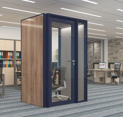 Cabine telefônica da linha comercial - ALNO POD SMALL PLUS - ALN Office - Altinbölme Partition Wall - em vidro / em madeira / em alumínio