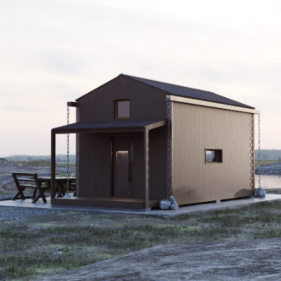 Casa pré-fabricada - W-1 - Y-HOME - modular / contemporânea / com varanda