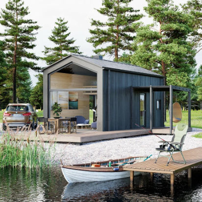 Casa pré-fabricada - W-4 - Y-HOME - modular / contemporânea / com varanda