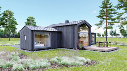 Casa pré-fabricada - E-1 - Y-HOME - modular / contemporânea / com varanda