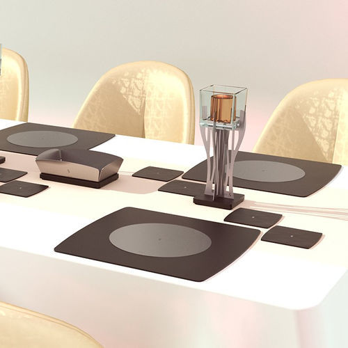 Individual de mesa de metacrilato - AAL Domino - Laserplanet - em aço inoxidável / contemporâneo