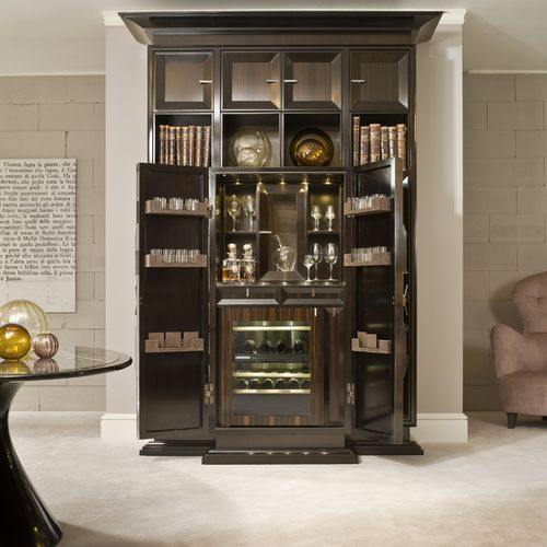 Móvel minibar contemporâneo - D1495 - ANNIBALE COLOMBO - em madeira / da linha residencial