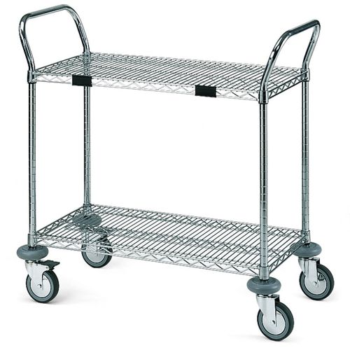 Carrinho de serviço - UC20406 - QUATRO S.R.L. - da linha comercial / personalizável / em aço cromado