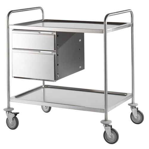 Carrinho para tabuleiros de refeição - CS962-2C - QUATRO S.R.L. - para cozinha profissional / em aço inoxidável
