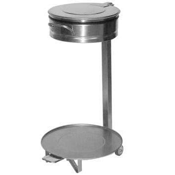 Suporte de saco de lixo público - AGMA ARREDO INOX PROFESSIONALE SRL A SOCIO UNICO - de piso / em aço inoxidável / com rodízios