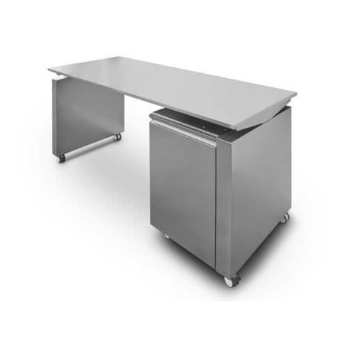 Mesa secretária de piso - AGMA ARREDO INOX PROFESSIONALE SRL A SOCIO UNICO - contemporânea / em aço inoxidável / reta