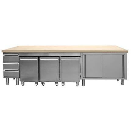 Tampo de bancada em madeira - AGMA ARREDO INOX PROFESSIONALE SRL A SOCIO UNICO - em granito / em aço inoxidável / da linha comercial