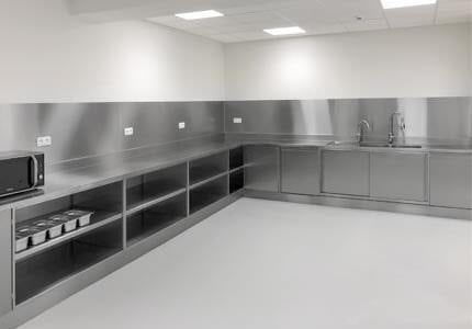 Cozinha contemporânea - S1 - AGMA ARREDO INOX PROFESSIONALE SRL A SOCIO UNICO - em aço inoxidável / em L / grande