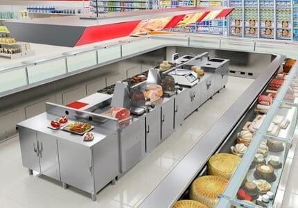 Cozinha contemporânea - H1 - AGMA ARREDO INOX PROFESSIONALE SRL A SOCIO UNICO - em aço inoxidável / com ilha / grande