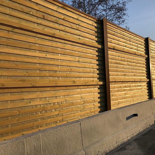 Parede antirruído com painéis modulares - INSA Kasttor - Insametal - em madeira / em lã de rocha / para rodovia
