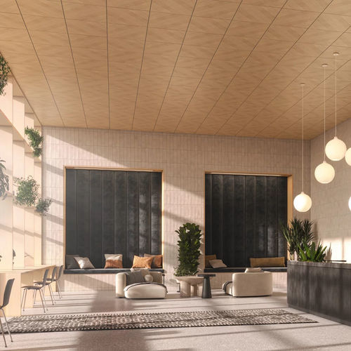 Forro com folheado de madeira - DESIGNBOARD WOOD - Knauf Ceiling Solutions - em painéis / para escritório / para ambiente interno