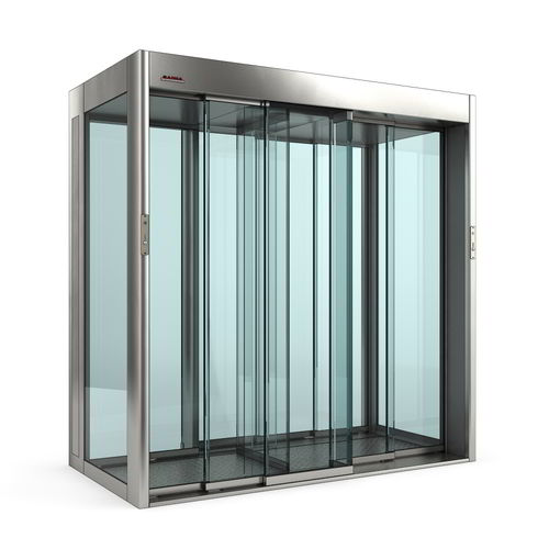 Antecâmara de portas de segurança para controle de acesso automático - Multitransito Light - Saima Sicurezza SpA - com vidro