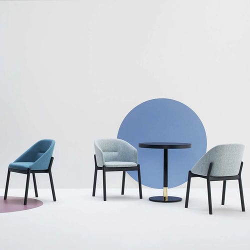 Cadeira contemporânea - Dory - Glam_ee by Emmeti - para ambiente interno / em tecido / com base em madeira