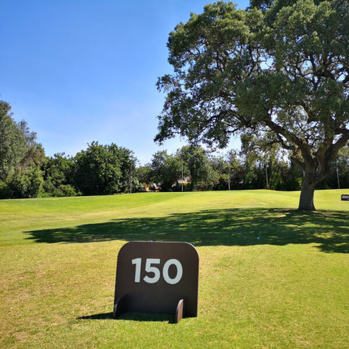 Placa de sinalização de piso - DRIVING RANGE - Floema - em plástico reciclado / de reutilização criativa (upcycling) / para campo de golfe