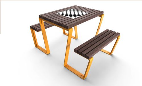 Mesa de xadrez para ambiente externo - PLAZA - Floema - contemporânea / em plástico reciclado / metálica
