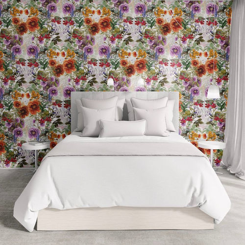 Papel de parede de design original - THE WAR ON PLANTS - XAWD - floral / multicores / com motivos impressos