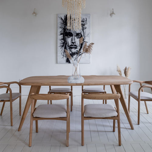 Mesa de jantar de design escandinavo - Orèl - Pommier Furniture - em carvalho / em nogueira / em madeira maciça