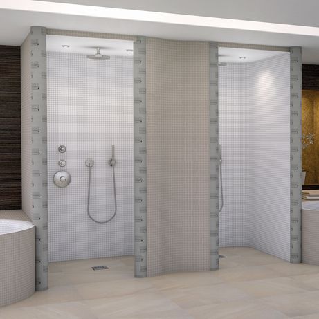 Terminal de acabamento em poliestireno - DECO-AE - LUX ELEMENTS - para box de banheiro / com ângulo arredondado / branco
