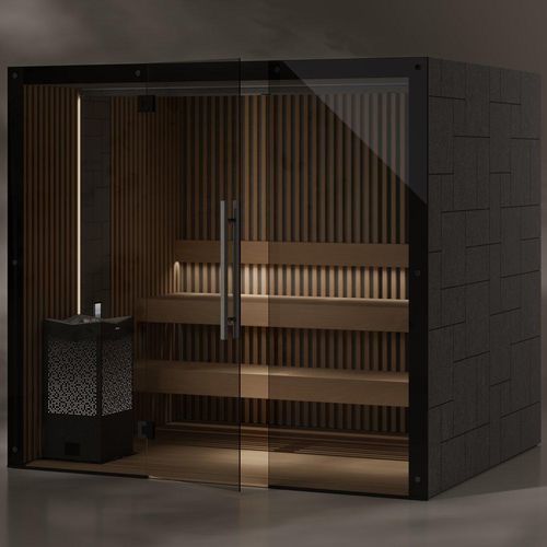 Sauna da linha residencial - REFLECTION RIB - Tylö - da linha comercial / em madeira / em vidro