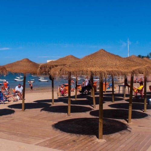 Ombrelone redondo - TROPICAL - Maderas Menur - em consola / em madeira / anti-UV