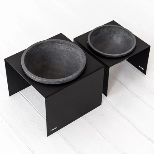 Vaso de jardim em aço - STAND & BOWL - IDDO - em concreto / de instalação livre / redondo