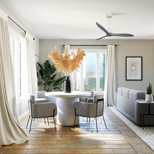 Ventilador de teto residencial - TE4_P8GR132 - KLASSFAN - para ambiente interno / em ABS / cinza