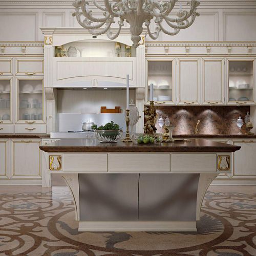 Cozinha clássica - TAORMINA : LUXURY - ARCARI ARREDAMENTI - em madeira / com ilha / com pegas