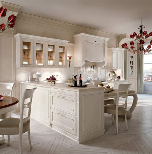 Cozinha clássica - SIENA : LUXURY - ARCARI ARREDAMENTI - em madeira / em L / com pegas