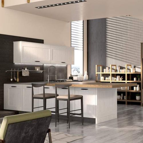 Cozinha contemporânea - Positano Modern - ARCARI ARREDAMENTI - em madeira / em L / com pegas