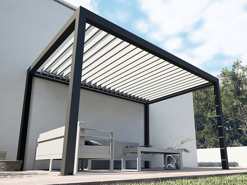 Pérgola em alumínio extrudado - S3 - USINE-ONLINE - com lâminas orientáveis / sob medida / motorizada