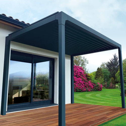 Pérgola em alumínio extrudado - L1 - USINE-ONLINE - com lâminas orientáveis / com lâminas quebra-sol / sob medida