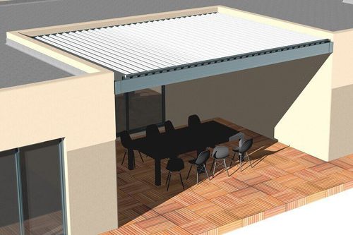 Pérgola suspensa - H3 - USINE-ONLINE - em alumínio extrudado / com lâminas orientáveis / com lâminas quebra-sol