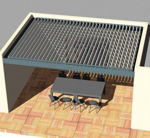 Pérgola suspensa - H2 - USINE-ONLINE - em alumínio extrudado / com lâminas orientáveis / com lâminas quebra-sol